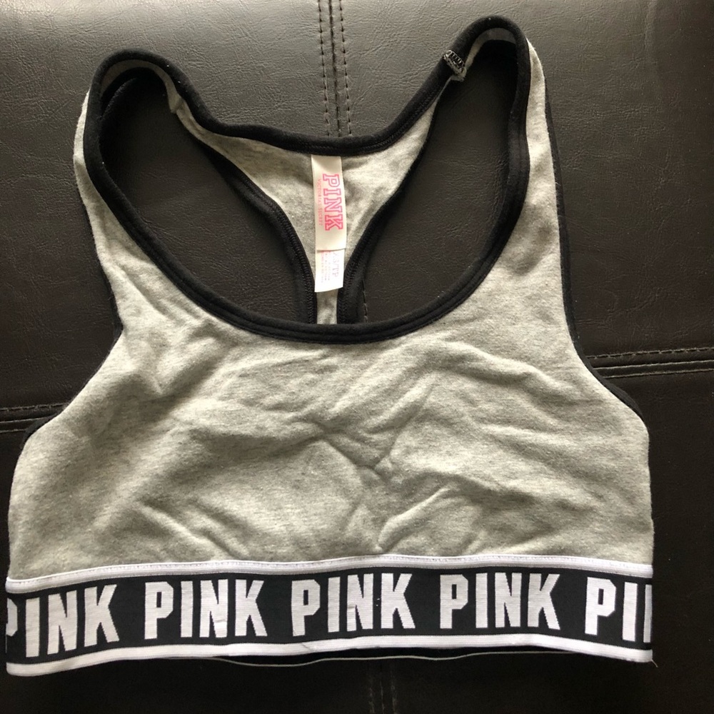Victoria’s Secret PINK grey unlined sports bra. Size XS (AA-B).